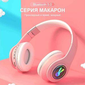 Headsets Cute LED Rabbite Bluetooth Kids Headphone With Microphone Foldable Wireless Earphone Girls T220916