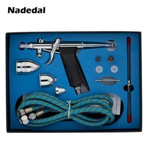 Spray Guns Nasedal 0.3/0.5/0.8mm Double Action Gravity Feed Spray Gun NT-116B 2cc 5cc 13cc Airbrush Set Spray Model Air Brush 220919