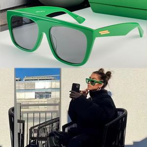 Angle Square Polarisierte Sonnenbrille Männer Wide Acetate Green Sun Glasses 1060 Temples Shiny Gold Rivet Designer Shades for Women Couple Fashion Party Hot Glasses