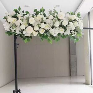 DIY künstliche Blume Row Acanthosphäre Eukalyptus Hochzeit Home Hintergrunddekor Blumen Rose Pfingstrose