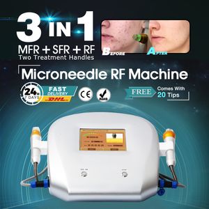 Portabel mikronedle Fraktionerad RF -maskin Radiofrekvent Skin Sträckning Acne ärr Sträcksmärke Borttagningsmaskin Mikronedling Porreduktion