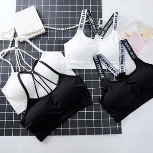 Bustiers Corsets 매끄러운 Brassiere 브라스 여성 와이드 슬링 편지 풀 컵 통기성 브 랄렛 와이어 무료 수면 브라 튜브 상단 XD94