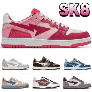 2023 Luxo SK8 STA Court Bapesta Sapatos casuais designer nigo homens homens tênis abc camuflado rosa azul vintage bege índigo marrom marfim preto amarelo