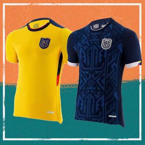 2022 Ecuador World Cup Soccer Jersey 22/23 Home Yellow Hincapie J. Cifuentes Plata Shirt Away Estrada Caicedo Blue National Team Football Uniform
