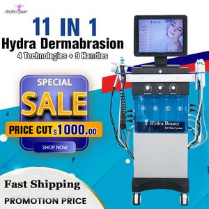 11 IN 1 Diamant-Mikrodermabrasion-Gesichtsmaschine, Sauerstoff-Hautpflege, Hydra-Wasser-Aqua-Dermabrasion, Peeling-SPA-Ausrüstung