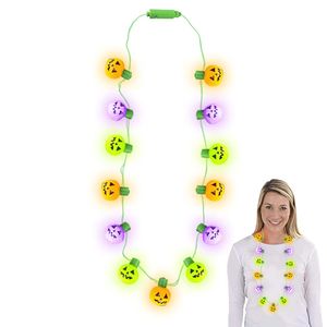 Decorações de Natal L Lightup Jackolantern Colar com Mtimode Plashing LEDS Halloween Favors Acessórios para DHSeller2010 Amrvn