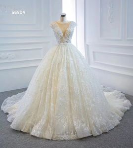 Sweetheart Wedding Dress Beaded Deep V Fashion Women Luxury Ball Gown Vestidos De Novia Wedding Dress SM66904