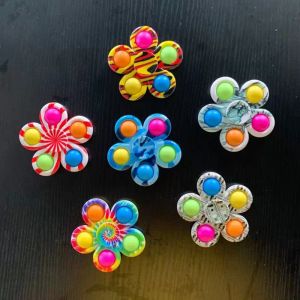 Kolorowe sensory fidget push bąbelkowe zabawki proste Dimple Fidgets Fingle Play Gra antypresy spinner ZM919