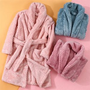 Towels Robes 418 Year Autumn Winter Bathrobe kids sleepwear Dinosaur Children bath soft pajamas for girl boy Teenage Flannel Robe 220916