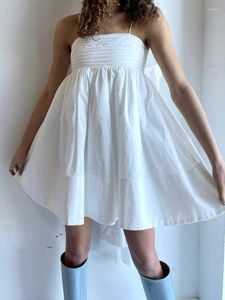 Повседневные платья Бохо вдохновленные белыми платье спины элегантное детское дамы ремни мини летняя девочка