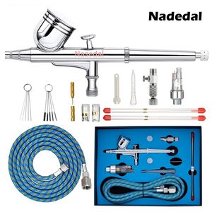 Spray Guns Nasedal Dual-action Airbrush 0.3mm 7cc Gun Air Brush for Cake Model Painting Makeup Tattoo Car Art DIY Tool 0.2mm/0.5mm 220919