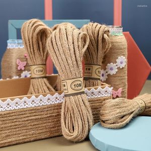Clothing Yarn 6mmx10M Ropes Natural Burlap Jute Twine Cord Retro Rope String DIY Handmde Craft Gift Packing Wedding Home Decoration Cords