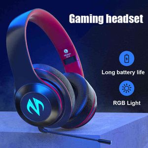 Headsets KINGSTAR 7.1 Surround Gaming Headset Wireless Game Bluetooth Kopfhörer 3,5 mm LED Gamer Kopfhörer mit Mikrofon für Mobile/PC T220916