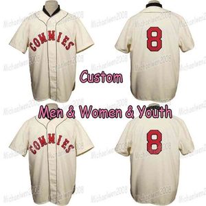 Glac202 Decatur Commies 1928 Home Baseball Jerseys Niestandardowe mężczyźni Młodzież podwójnie zszyta wysokiej jakości i szybkiej koszulki dostawy