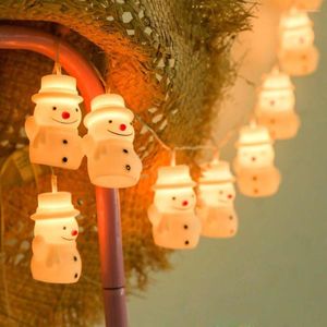 Strängar 10led Silicon Snowman Christmas Fairy String Light Home Party Decoration Lamp present Dekorativ för