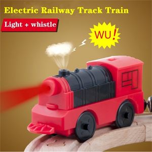 Combinazione automobilistica modello di Diecast di accessori ferroviari in legno di treni locomotivi elettrici magnetici compatibili con tutte le tracce di marchi 220919