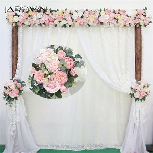 Party Decoration JAROWN Artificial Rose Flower Row Small Corner Flowers Simulation Silk Fake Wedding DIY Home Garland Flores 220919