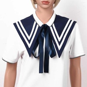 Bow Ties Unisex Okul Düzenli Sahte Yaka Tikalık Tarzı Denizci Boyun Kapağı Çıkarılabilir Yanlış Gömlek Dekoratif Dickey Faux Neckpiece