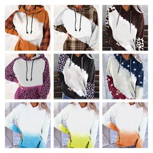 Outros suprimentos de festa festiva 3D Tie Dye Pulôver Mulheres Homens Plus Size Hoodies Sublimação em branco Poliéster Hoodies para imagem de impressão personalizada etc.