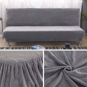 Chair Covers Plush Sofa Bed Solid All-inclusive Slipcover for without Armrest Couch folding 220919