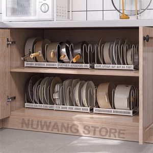 Other Kitchen Storage Organization Pots Organizer Tableware Rack For Drawer Cabinets Expandable Iron Material Multifunction Lid Chopping Holde 220919
