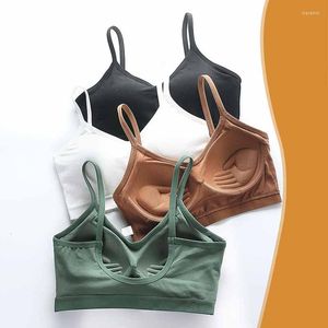 Bustiers & Corsets Bralette Women's 2022 Push Up Lingerie Soft Comfort Padded Back Closure Bandeau Seamless Sports Bra Crop Top