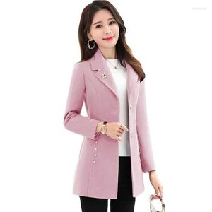 Women's Jackets 2022 Spring And Autumn Women's Woolen Coat Fashion Slim Fit All-match Loose Solid Color Short Clothing