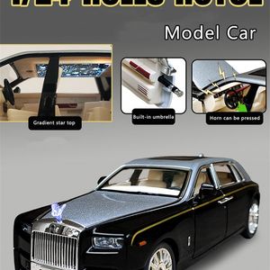 Diecast Model car 1 24 Simulation Rolls-Royce Phantom Alloy Metal Car Ornaments Luxury Sedan Children's Toy Boy Collection 220919