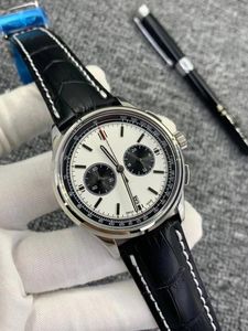 Nowy zegarek Premier B01 42mm miyota vk kwarc chronograf męskie zegarki czarne wybieranie skórzanego paska