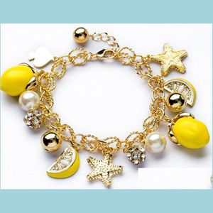 Charm armband mode smycken citron sj￶stj￤rna armband frukt p￤rlor charm kedja droppleverans 2021 armband dhseller2010 dhab1