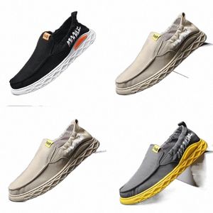 Summer Mens Canvas Shoes Breathable One Foot Old Beijing Cloth Shoes Lazy Cross Leisure Slip on Shoe