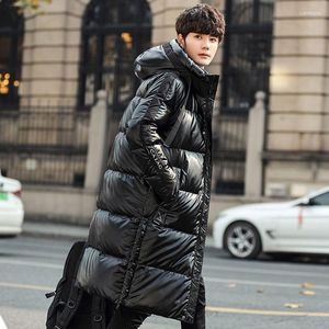 Męska męska koreańska kurtka pufferowa mężczyźni 90% biały płaszcz kaczki zagęszcza męskie płaszcze w jasnym kolorze ubrania Manteau Homme Hiver