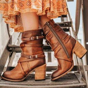 Сапоги Women Snow Boots теплые удобные туфли на каблуке боковой молнии на осенню
