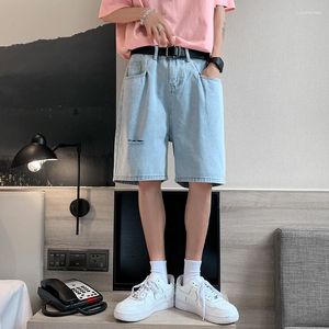 M￤ns jeans Men 2022 Summer Men's Shorts Casual Kne-Length Short Pants Denim Washed Classic Ripped Hole Bottoms Homme Streetwear