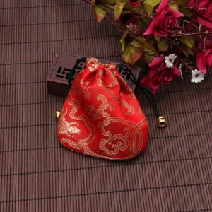 Bolsas para joias Bolsa de viagem de seda tradicional Clássico bordado chinês Bolsa organizadora