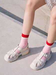 Sandals Design Summer Women Platform Genuine Leather Gladiator For Lady Retro Buckle Chunky Heels