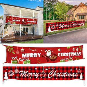 Dekoracje świąteczne 300x50cm Oxford Tkanina Banner Bunting Wesołych Świąt Dekor Świąteczny Strona główna Scena Outdoor Layout Xmas Navidad Noel Nowy Rok T220919