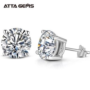 Charm Attagems 2 Karat 8.0mm D Renkli Çalışma Küpeleri Kadınlar İçin Küpe Küpeler En Kalite 100% 925 STERLING Gümüş Köpüklü Düğün Takı 220916