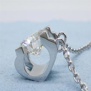 2019 Collana con ciondolo nuovo arrivo con pietra di diamante Moissanite 9k 14k 18k oro classico pendente a forma di U con catena296c