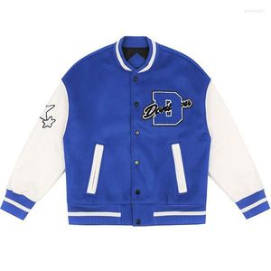 Herrenjacken Hip Hop Vintage Varsity Baseballjacke Männer Pelzige Sterne Buchstaben Stickerei Patchwork Harajuku College Frauen Mäntel Unisex