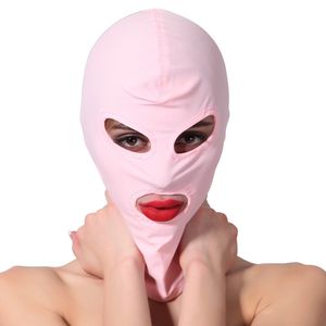 Beauty Items Erotic Products Fetish Men BDSM Hood Elastic Slave Bondage Mask Open Mouth Eye Femdom sexyy Games Gay Porno Toys Goods For Adults