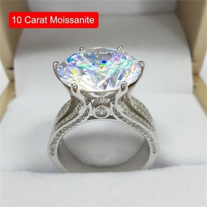 Solitaire Ring Serenity Day D Color VVS 10CT S925 Sterling Silver Plate White Gold Fine Fine Jewelry para Womeen Aniversário de Casamento 220916