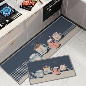Mattor antislip kök mat sovrum blå lång strip mattor ingångs dörrmatta hall vatten absorberande badrum golv 220919