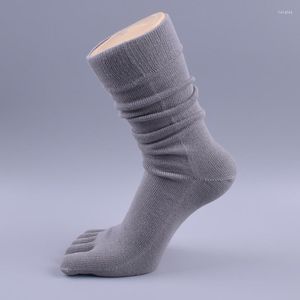 Men's Socks Men's Black Fiber Antibacterial Toe 5 Fingers Elastic Breathable Deodorization Prevent Beriberi