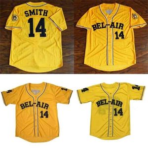 GLAC202 kommer att smith the Fresh Prince of Bel-Air Academy #14 Baseball Jersey 100% sömd blank baseballtröja