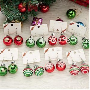 Dangle Green Red Color Star Ball Christmas Women's Harts Earring Popul￤ra Jewelry Christmas Day's Families Gifts GC1629