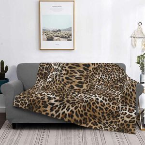 Filtar Leopardmönster Kasta filt Brown Cheetah Print Flanell Fleece Fuzzy Plush Animal Spot for Bed Couch Soffa