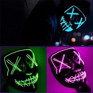 Festive LED máscara brilhante Masks Halloween Party Party Ghost Dance Led Mask Halloween Cosplay Growing Party Masks Sea Shipping RRB15550