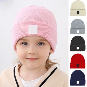 Fashion Winter Knit Cap For Baby White Black Pink Red Grey Beige Acrylic Soft Keep Warm Beanies For Children Small Size Toddler Kids Hats Newborn 0-2Y 2-6Y
