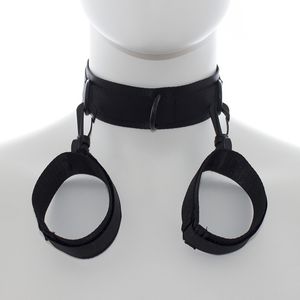 Beauty Items sexy Handcuffs with Neck Collar Wrist BDSM Bondage Gear Erotic Restraints Adult Games Toys Hand Cuffs Belt for Couple